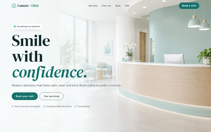 Lumarc Clinic website homepage