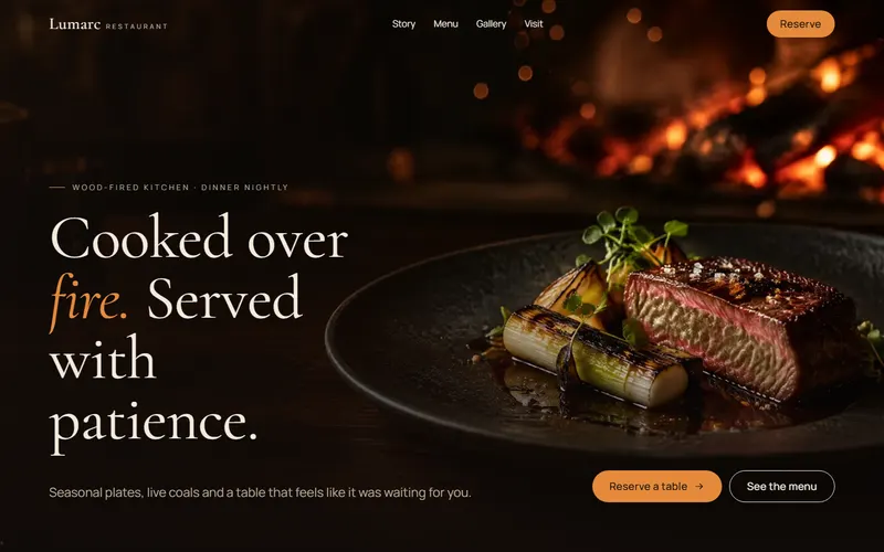 Lumarc Restaurant website homepage