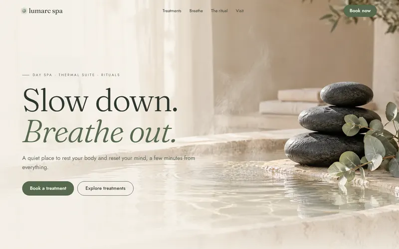Lumarc Spa website homepage